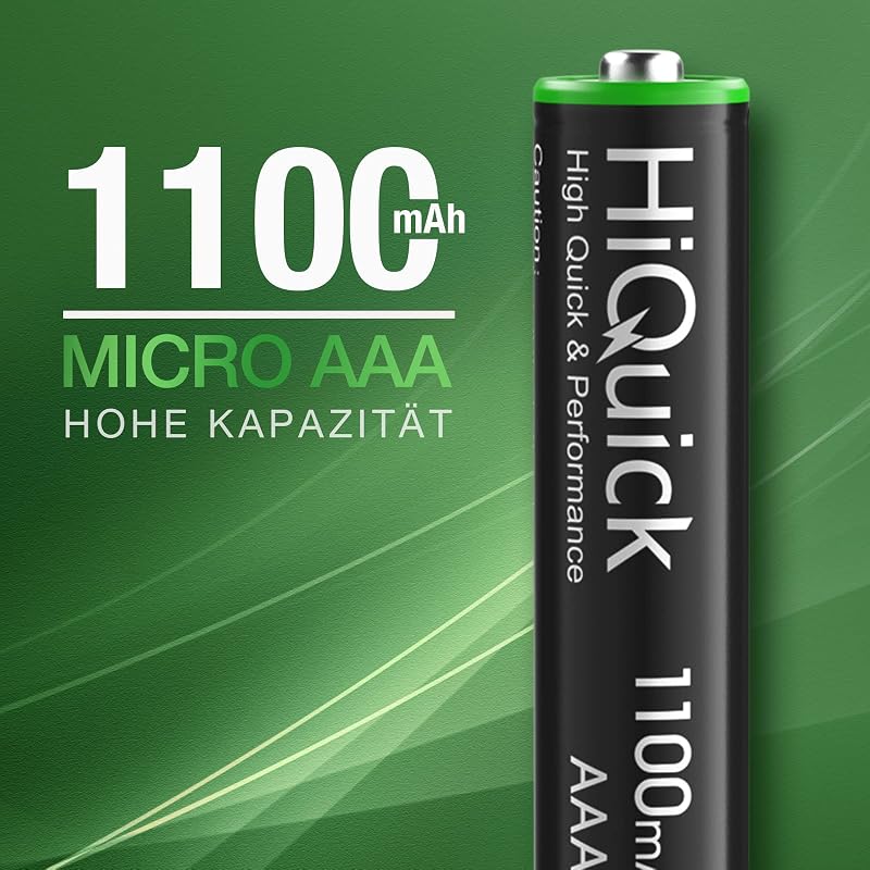 HiQuick AAA Ni-MH 1100 mAh Újratölthető Elemek 8db Csomag