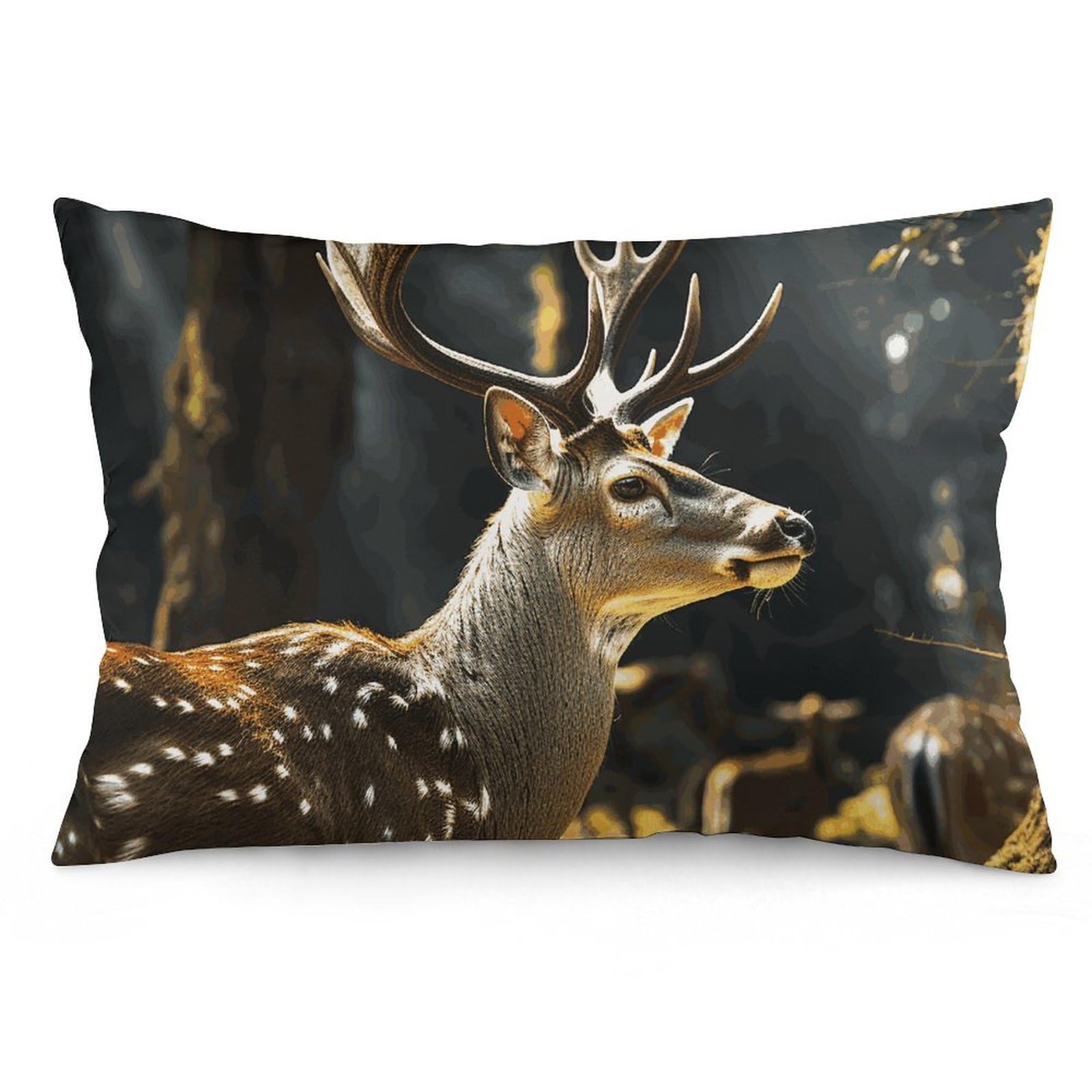 NTVOWPZO 2 Pack Decoration Throw Pillow Covers 12 "x20 Pillowcases Covers Deer in Wild Pillowcases Modern Farmhouse Home Decor Sofa Cushions Covers for Couch Bed Living Room