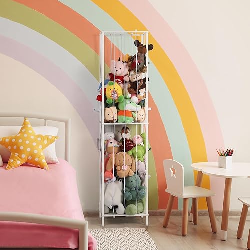 Miniatura 5 de OYEAL Soporte de almacenamiento de animales de peluche, organizador de almacenamiento de juguetes de metal para niños, organizador de animales de 64