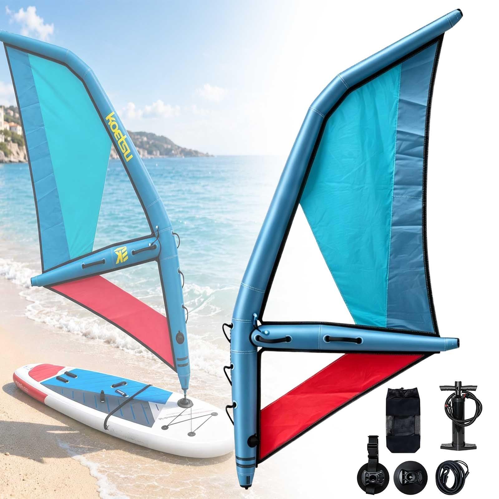aallwwsso Professional Inflatable Sail For Paddle Board,Sup Sail With 360° Rotating Base,Viewing Window, Backpack,Oxford Pvc Windsurfing Sail For Windsurfing Boards,Kitesurfing Equipment 5.2m