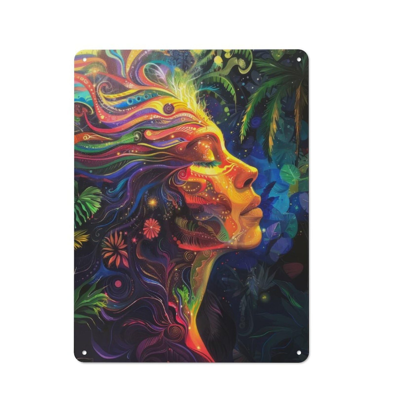 Junmoney Jungle Spirit Retro Metal Wall Sign 40X30cm For Guest Room Or Hallway, New-Space Wall Decor For Home Decor Collectors