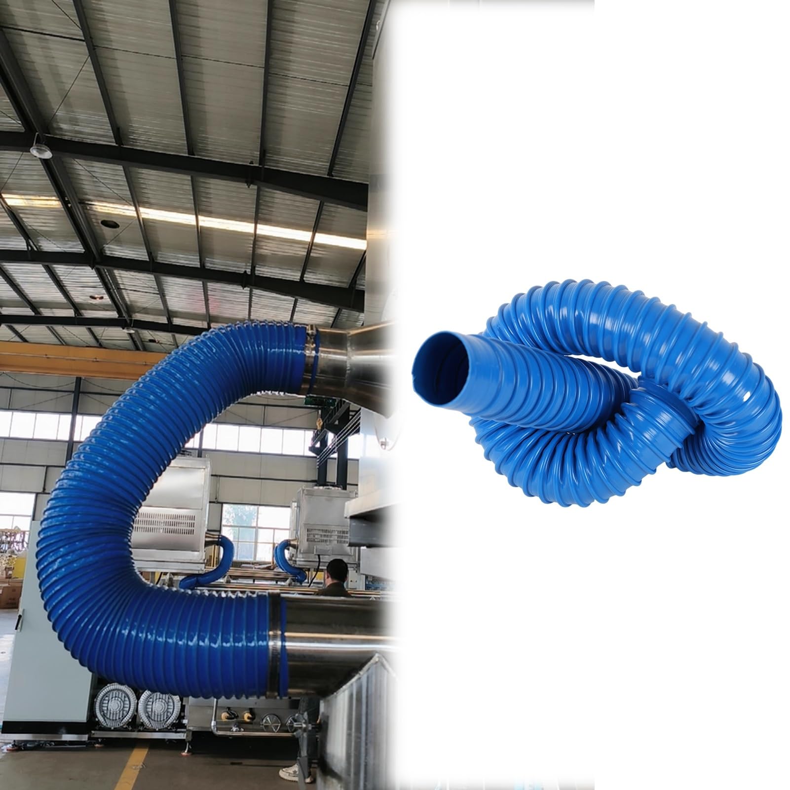 Tubo Flexible Manguera de Ventilación para Secadora Industrial para Conductos, Manguera Flexible de Escape para Secadora en Espacios Reducidos de Cocina, Extensión(300cm(9.8ft),D 400mm(15 3/4"))