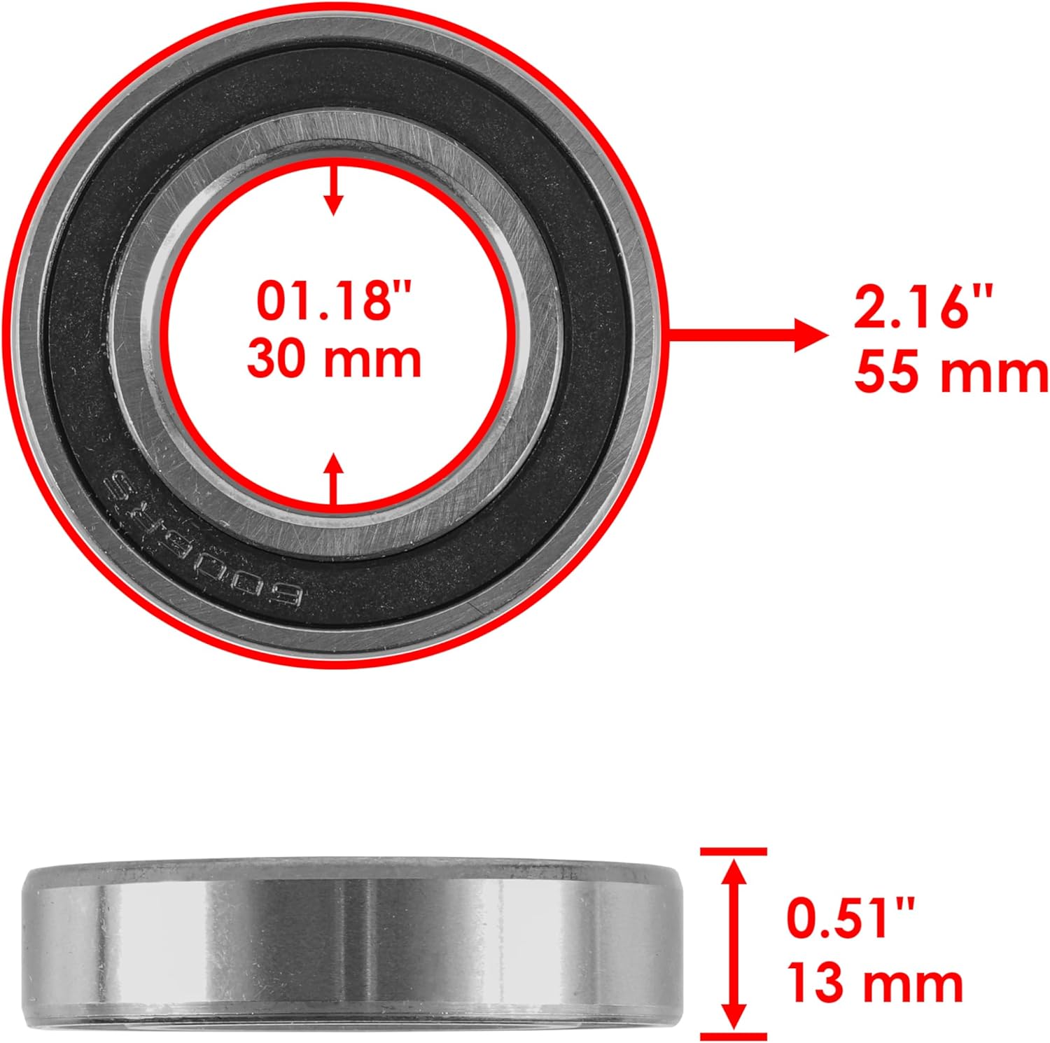Caltric Front Left Right Cv Joint Axle Bearing Compatible with Yamaha Kodiak 400 Yfm400Fw 4X4 1999
