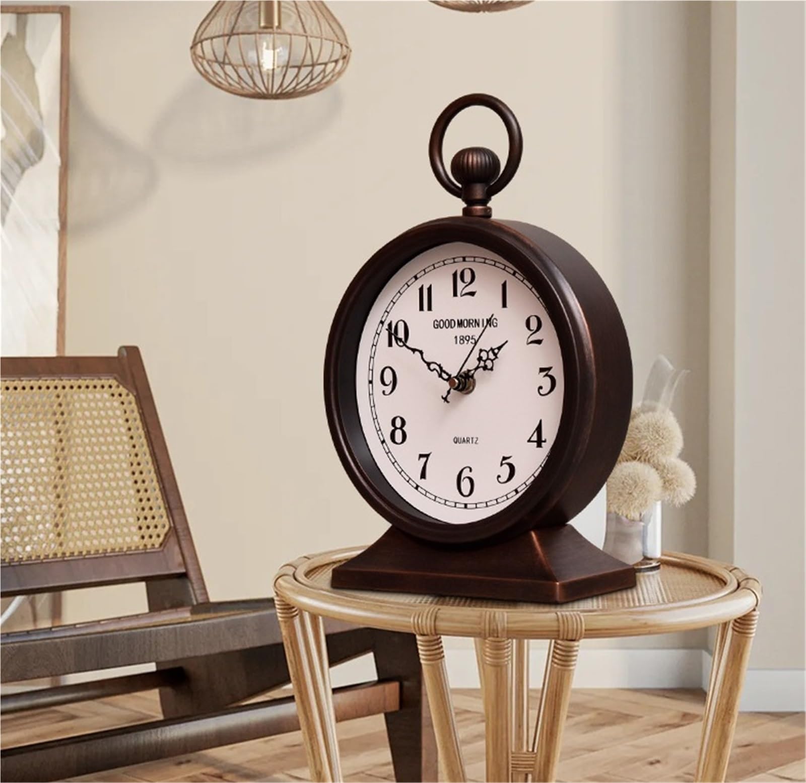 Reloj Chimenea Reloj De Escritorio Retro, Europeo Sencillo For Mesa, Sala Estar, Adornos For El Hogar Decoración Salón(White2)