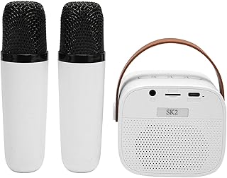 Fockety Karaoke Machine for Adults and Kids, Multifunctional Portable Bluetooth Karaoke Speaker with 2 Wireless Microphones, PA Speaker System Singing Machine for Family Party Singing