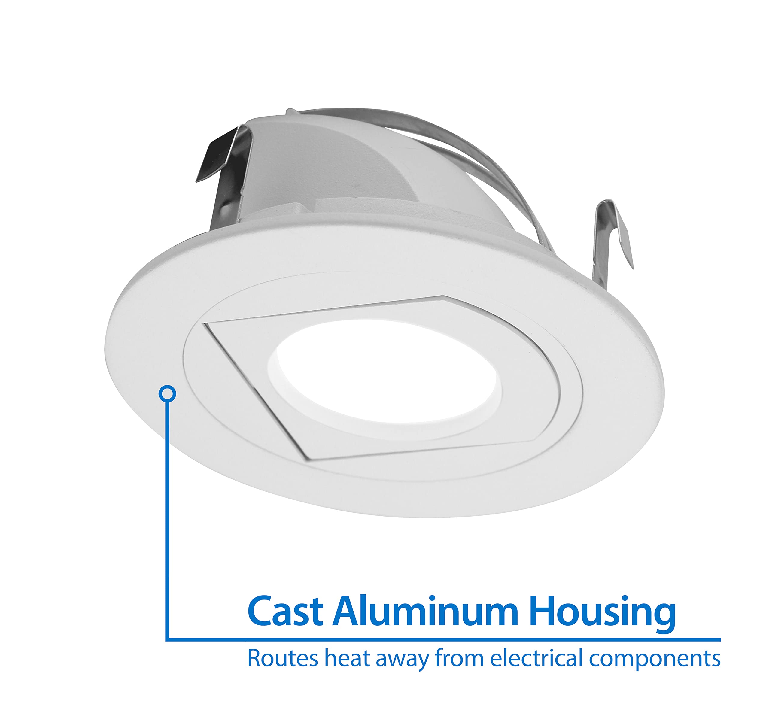 NICOR Lighting DLR4-R-10-120-2K-WH 4 in. White LED Recessed Retrofit Adjustable Retractable Downlight, 2700K