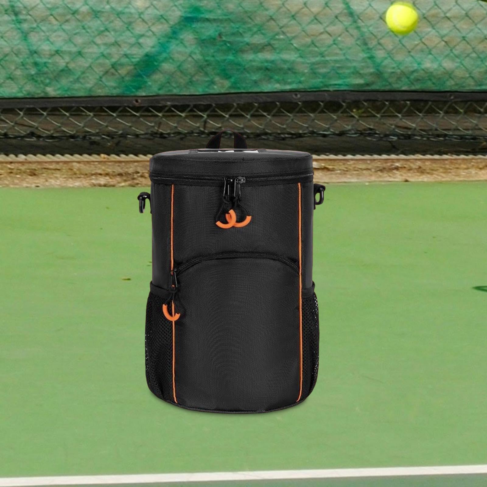 DYNWAVE Tennis Ball Bag Removable Adjustable Shoulder Strap Portable Sturdy Bottom Tennis Ball Basket for Pickleball Balls