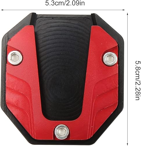 Miniatura 3 de Almohadilla de placa de soporte lateral de motocicleta, placa de soporte de soporte lateral de pie de alta resistencia, accesorio de soporte (rojo)