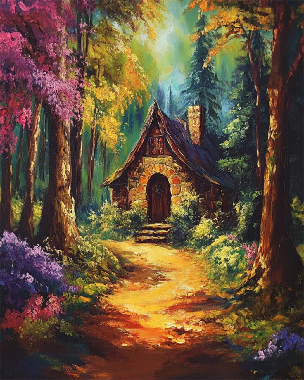 Rkflgew C Diy Bead Embroidery Kit Fantasy Forests 40X50cm