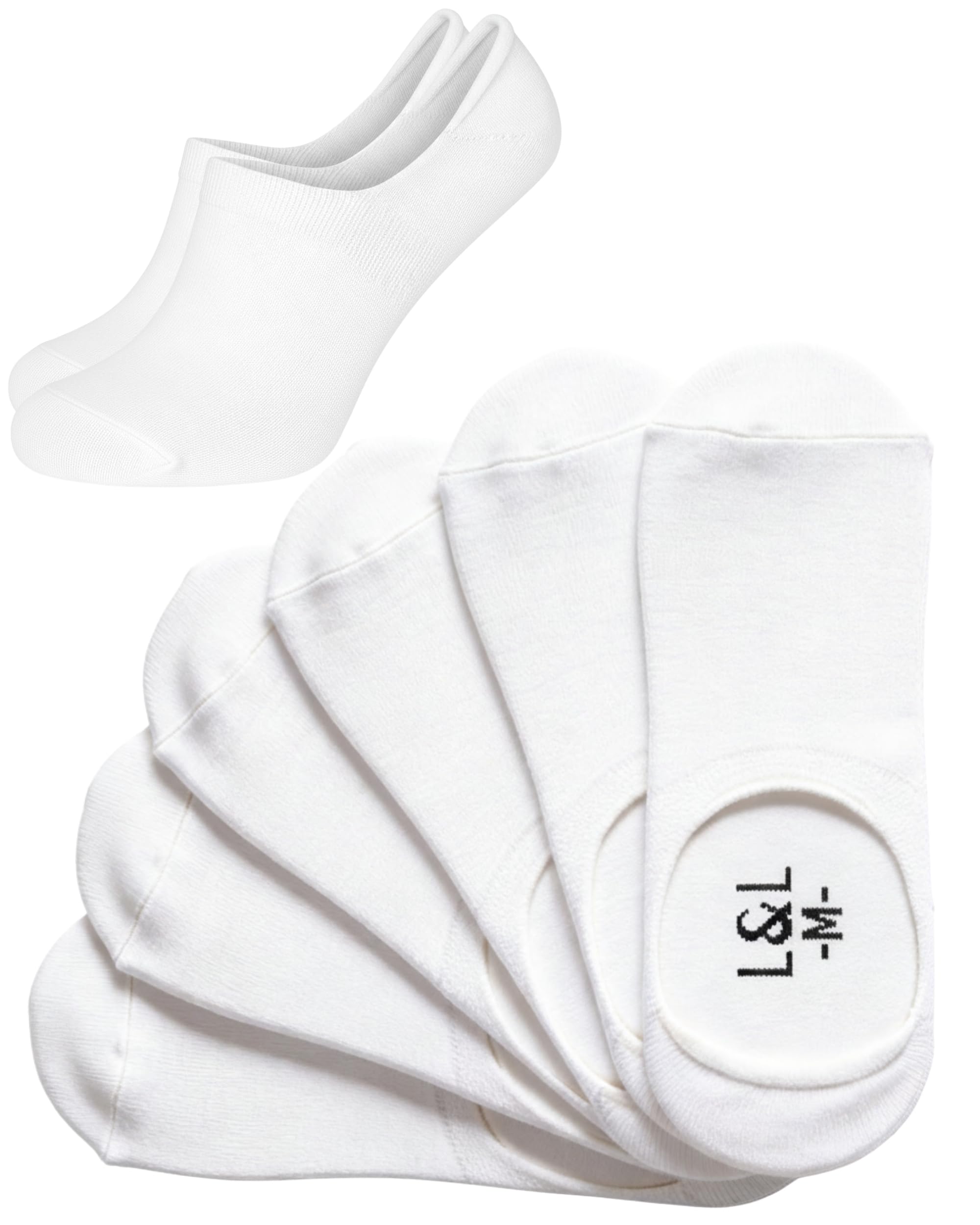 Lars&Leo Füßlinge für Damen/Herren, No-Show Socken aus Bio-Baumwolle mit rutschfestem Silikonpad