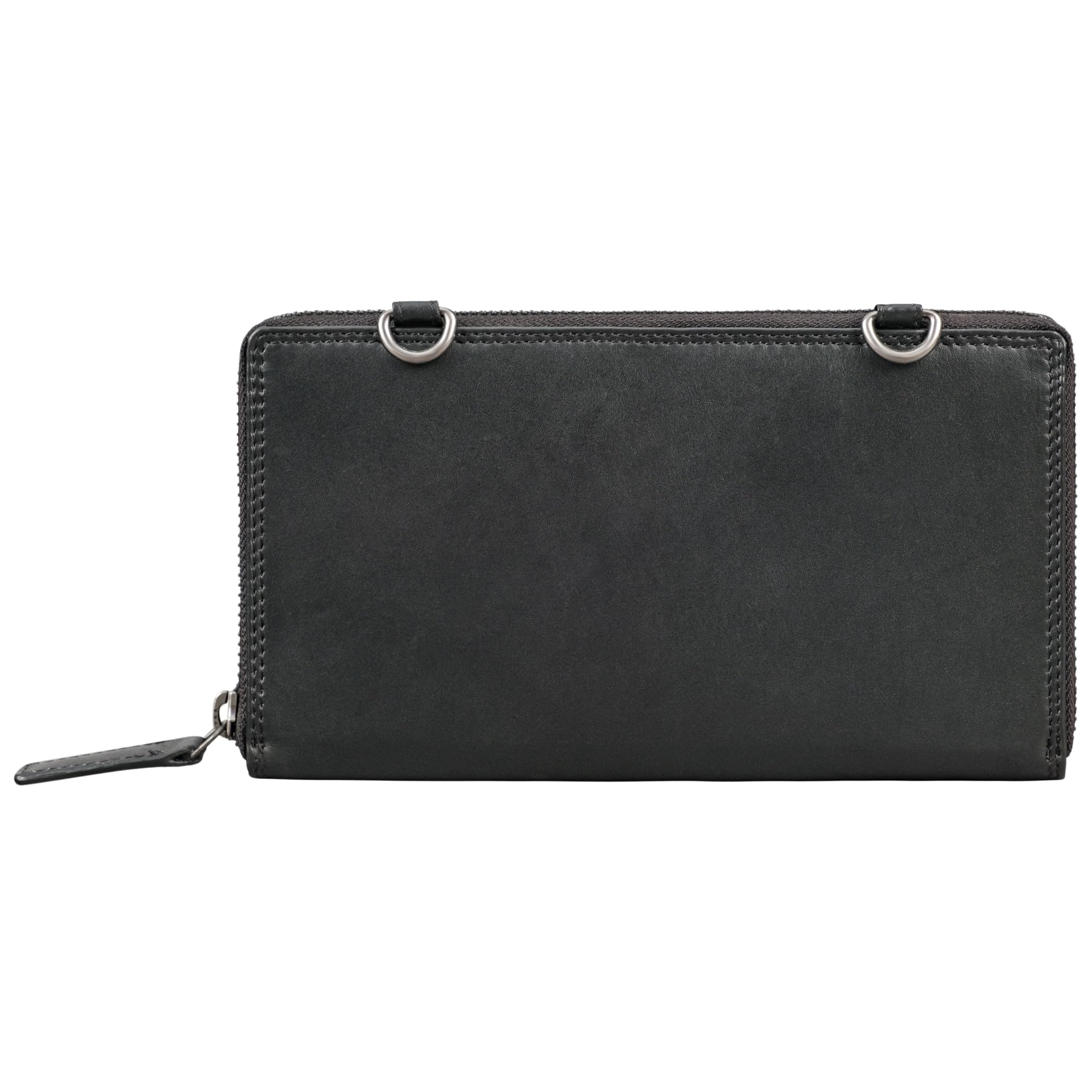 STILORD Monica Cartera de Cuero con Compartimento para teléfono móvil Bolso de Mujer para teléfono móvil Bolso de Hombro Cartera Crossbody para Mujer Color:Negro