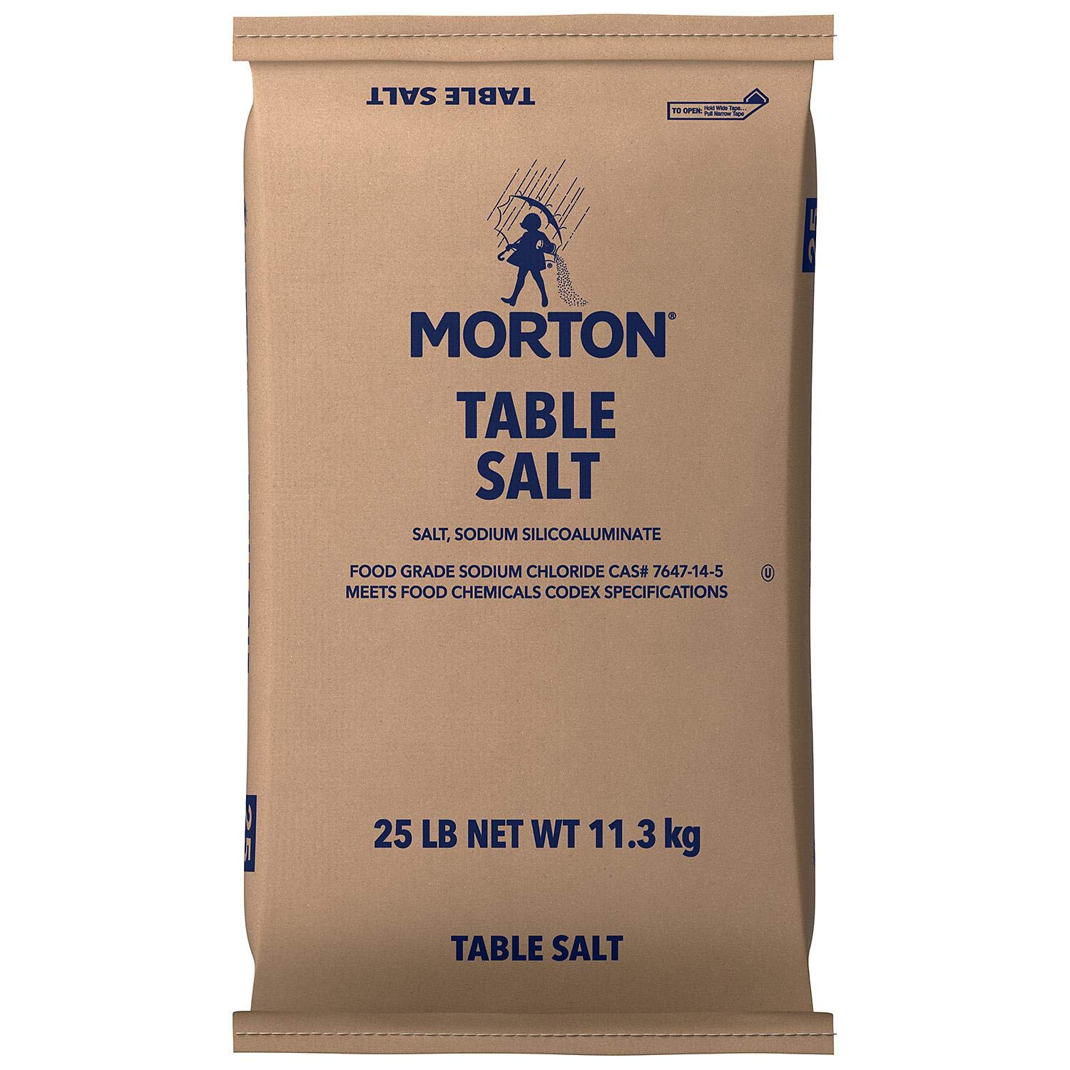 Morton Table Salt, Iodized, 25 Pound