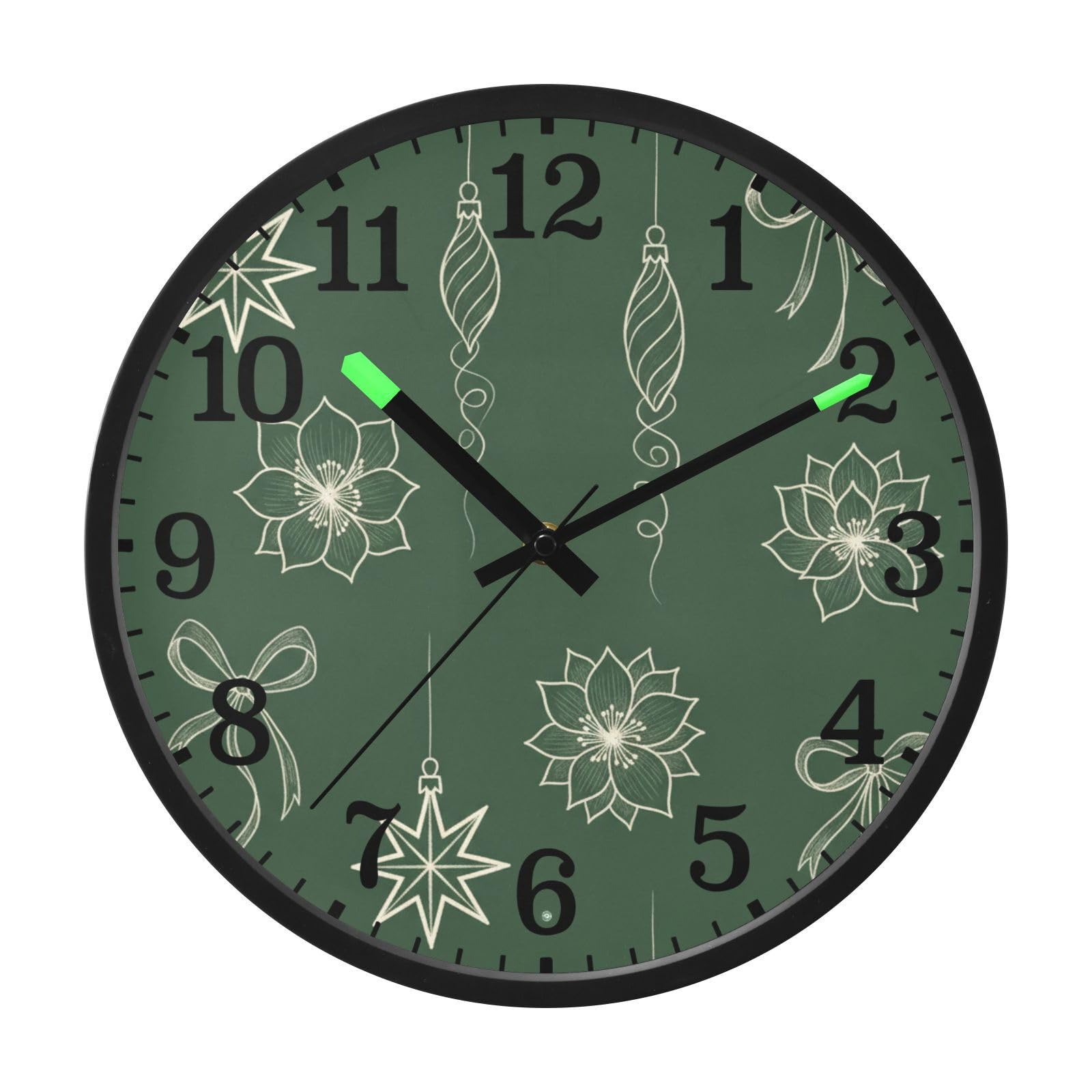 Horloge murale sans tic-tac GuoChe ronde lumineuse verte contre insomnies