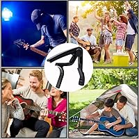 Vista 6 de Guitarra Capo 2 Pack Negro Capo Guitarra Abrazadera para Bajo Eléctrico Acústico Ukelele