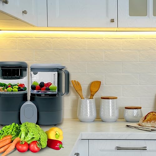 Miniatura 6 de Vaporizador y licuadora de alimentos para bebés, procesador de alimentos multifunción 4 en 1 y vaporizador con licuadora, descongelación y