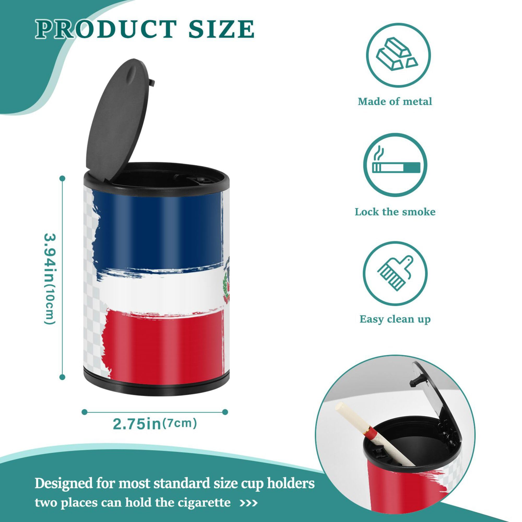 e-zigarette Aschenbecher mit Dominikanische Republik-Flagge, für Zigaretten, Outdoor,  mit Deckel, Edelstahl, tragbar, überzogen, rauchfrei, Aschenbecher für  Zuhause, LKW, Zuhause: Amazon.de: Auto & Motorrad