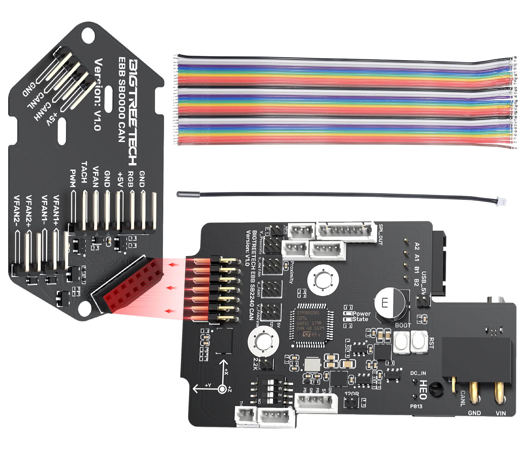 Amazon.co.jp: BIGTREETECH EBB SB2240 CAN V1.0 押出機 ブレークアウトボード Voron  Stealthburner SPI モードサポートクリッパー 100K NTC B3950 + 30ピンリボンワイヤーキット : パソコン・周辺機器