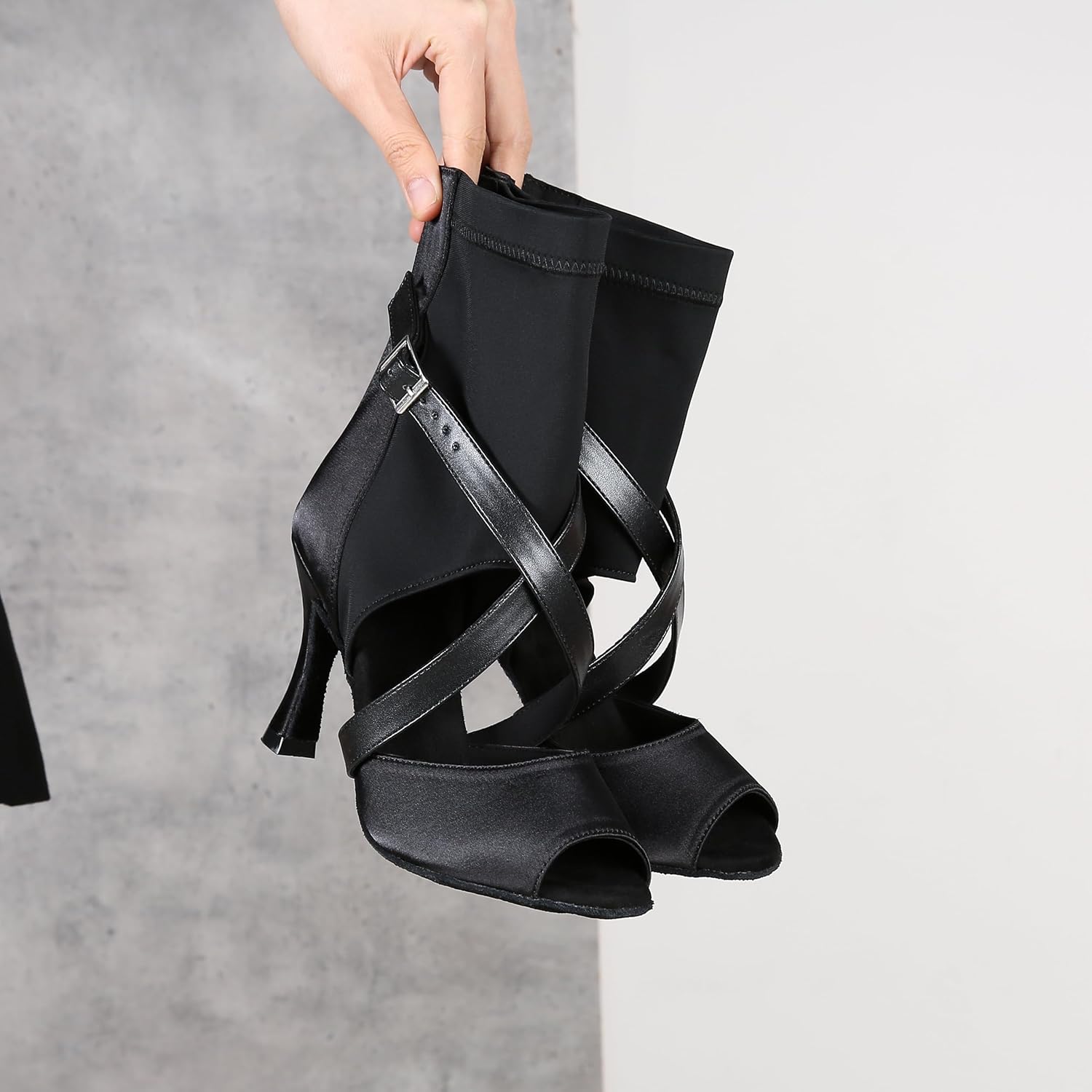 YYTing Ballroom Dance Shoes Women Salsa Latin Boots Dancer Comfortable 3.5 inch Heel Footwear YT309