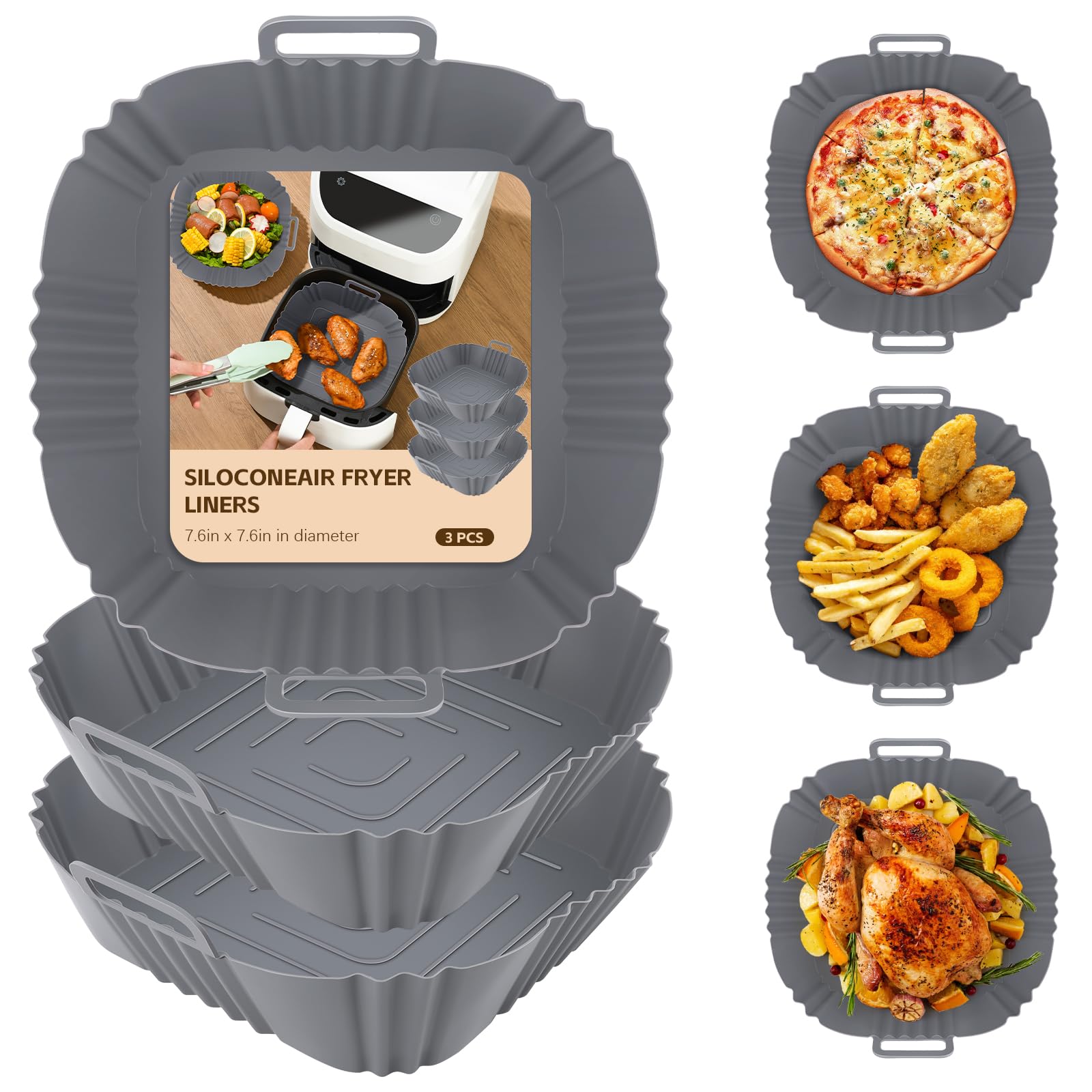 Carta Forno per Friggitrice ad Aria, 150 Pezzi Fogli per Friggitrice ad Aria, Antiaderente Carta per Friggitrice ad Aria for Ninja Flex Drawer Dual