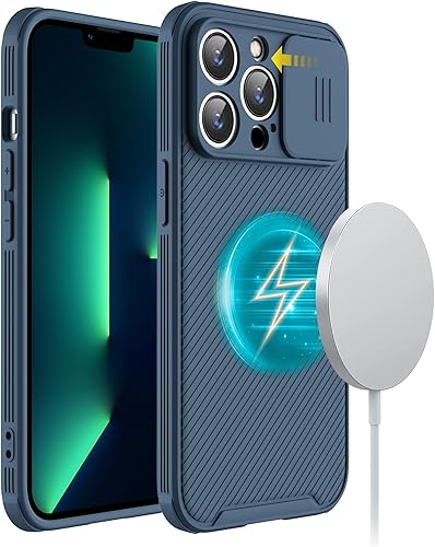 Miniatura 10 de Hitaoyou Funda para iPhone 14 Pro compatible con Magsafe, funda protectora de cámara iPhone 14 Pro compatible con carga inalámbrica con cubierta