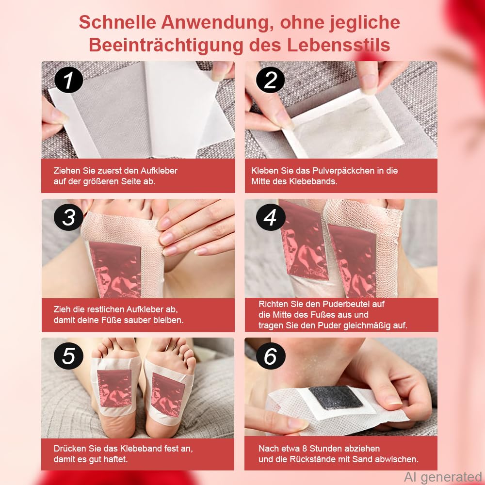Plaster na stopy przeciw zmęczeniu i do głębokiego snu, o zapachu różanym, opakowanie 10 sztuk