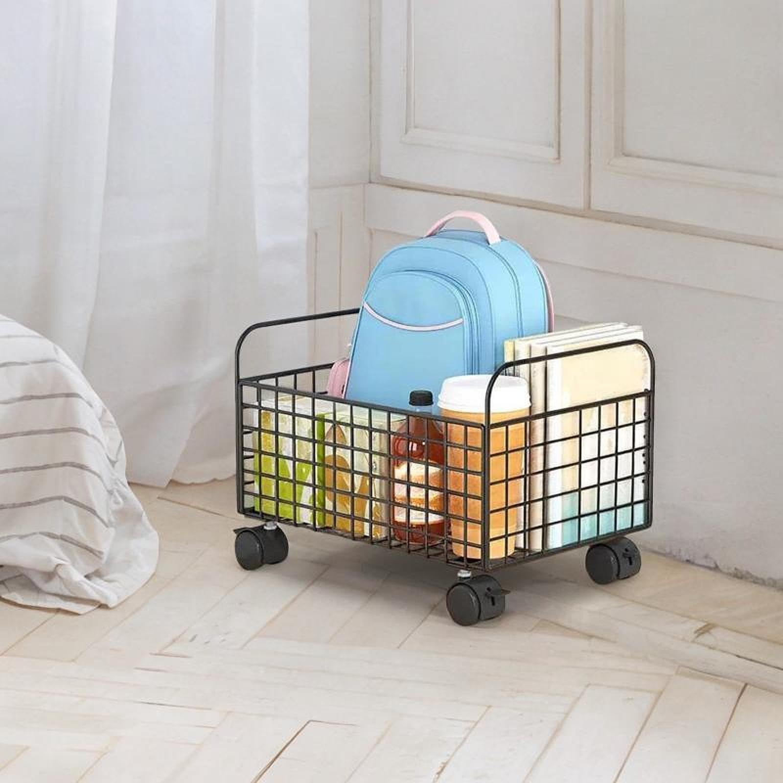 Rolling File Cart Storage Bin, unter Desk Movable Magazinen Schlafsäule Bin, Utility Cart für Pantry Drinks Snacks, M