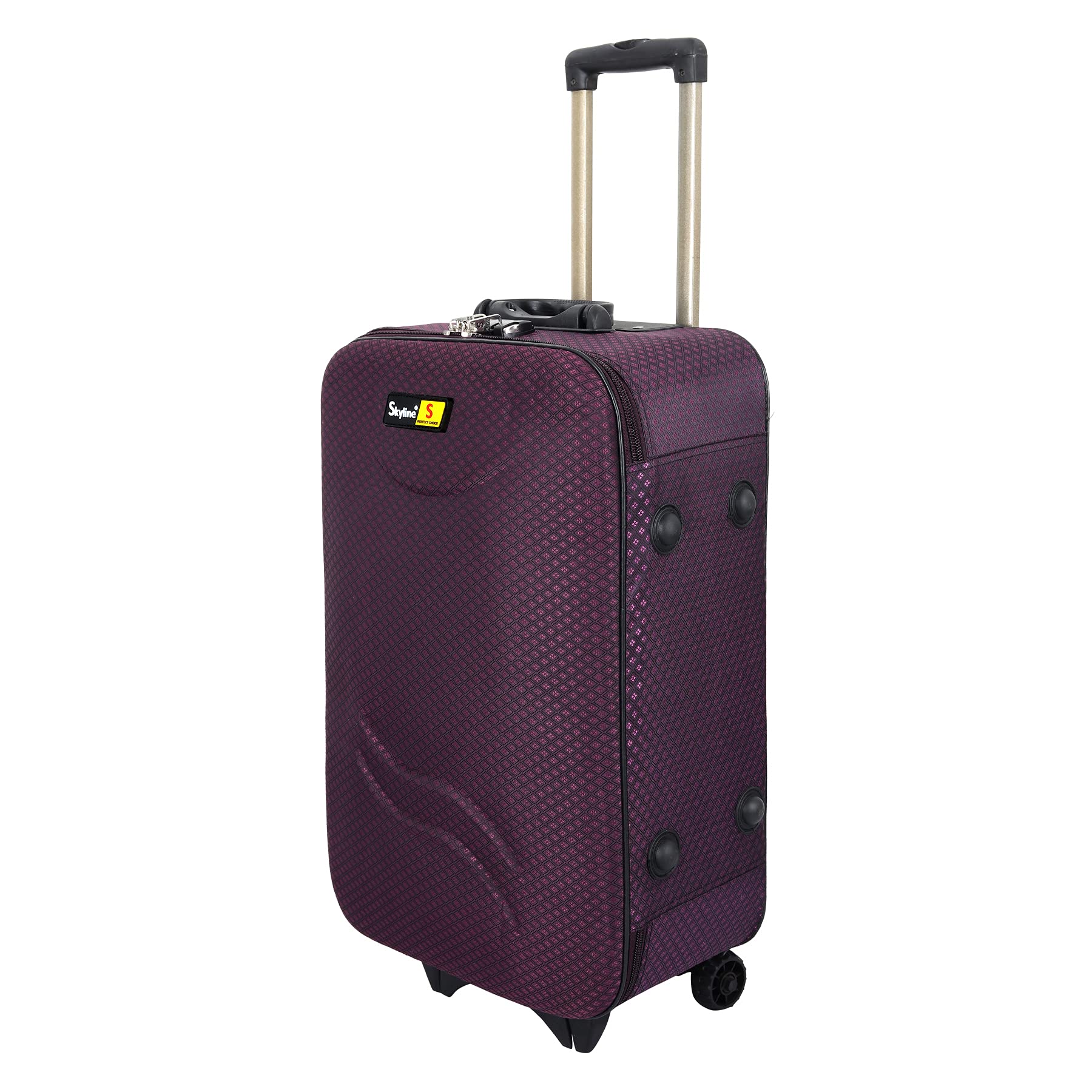 Trolley/Suitcase 60L Soft Shell Luggage Antiscratch Polyester Speedwheel Travel Suitcase Bag With 2 Wheels (Purple, 22)-image-27