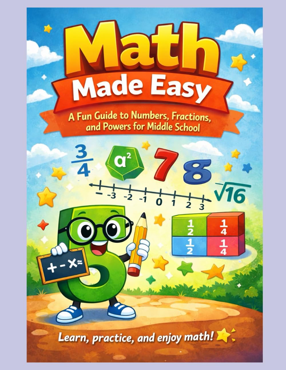Math Made Easy: A Fun Guide to Numbers, Fractions, and Powers for Middle School
