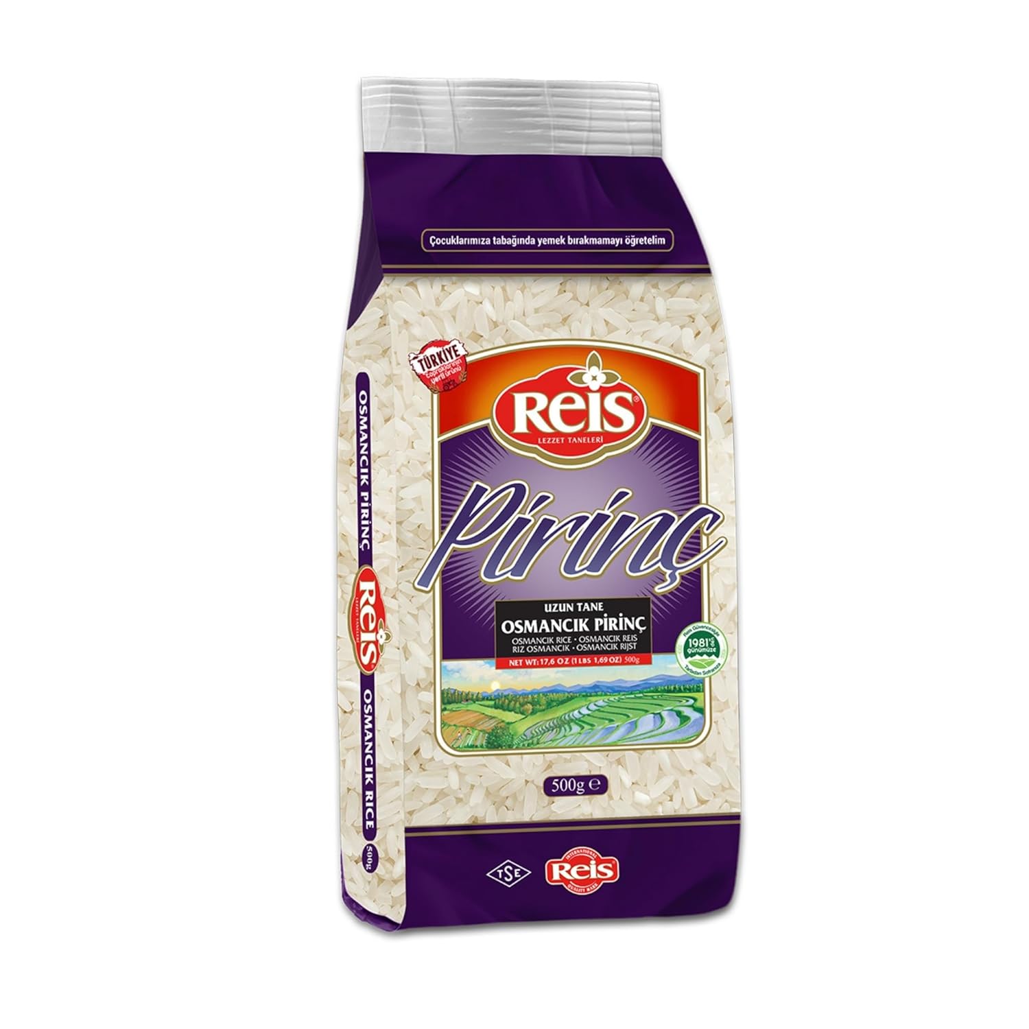 Reis Osmancik Rice, Long Grain White Rice for Pilafs & Meals, Healthy Pantry Staples, Turkish Grocery Food, Natural Cereal Packets, Non-GMO, Bulk, Arroz, Pirinc, Vegan, Halal, 5.5 Lbs (2500g)