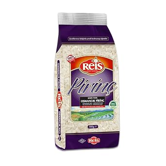 Reis Osmancik Rice, 1.1 Lbs 500g, Long Grain White Rice for Pilafs & Meals, Healthy Pantry Staples, Turkish Grocery Food, Natural Cereal Packets, Non-GMO, Bulk, Arroz, Pirinc, Vegan, Halal