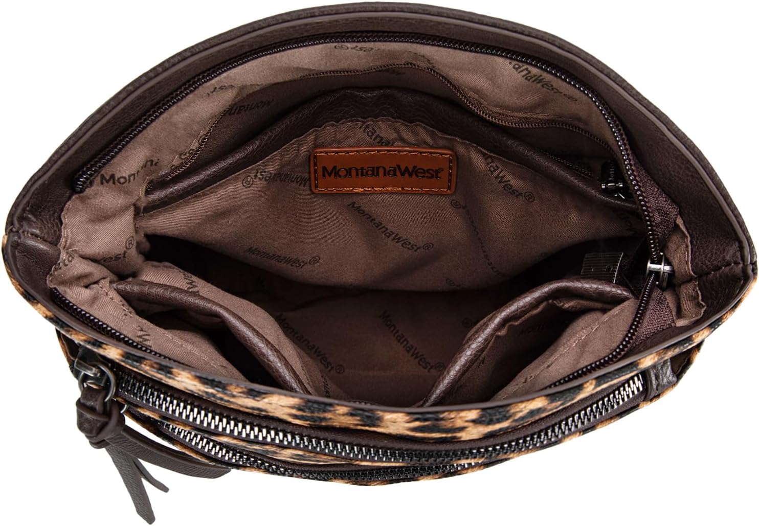 Montana West Multi Zip Pocket Large Crossbody Bag With Guitar Strap - Image 5