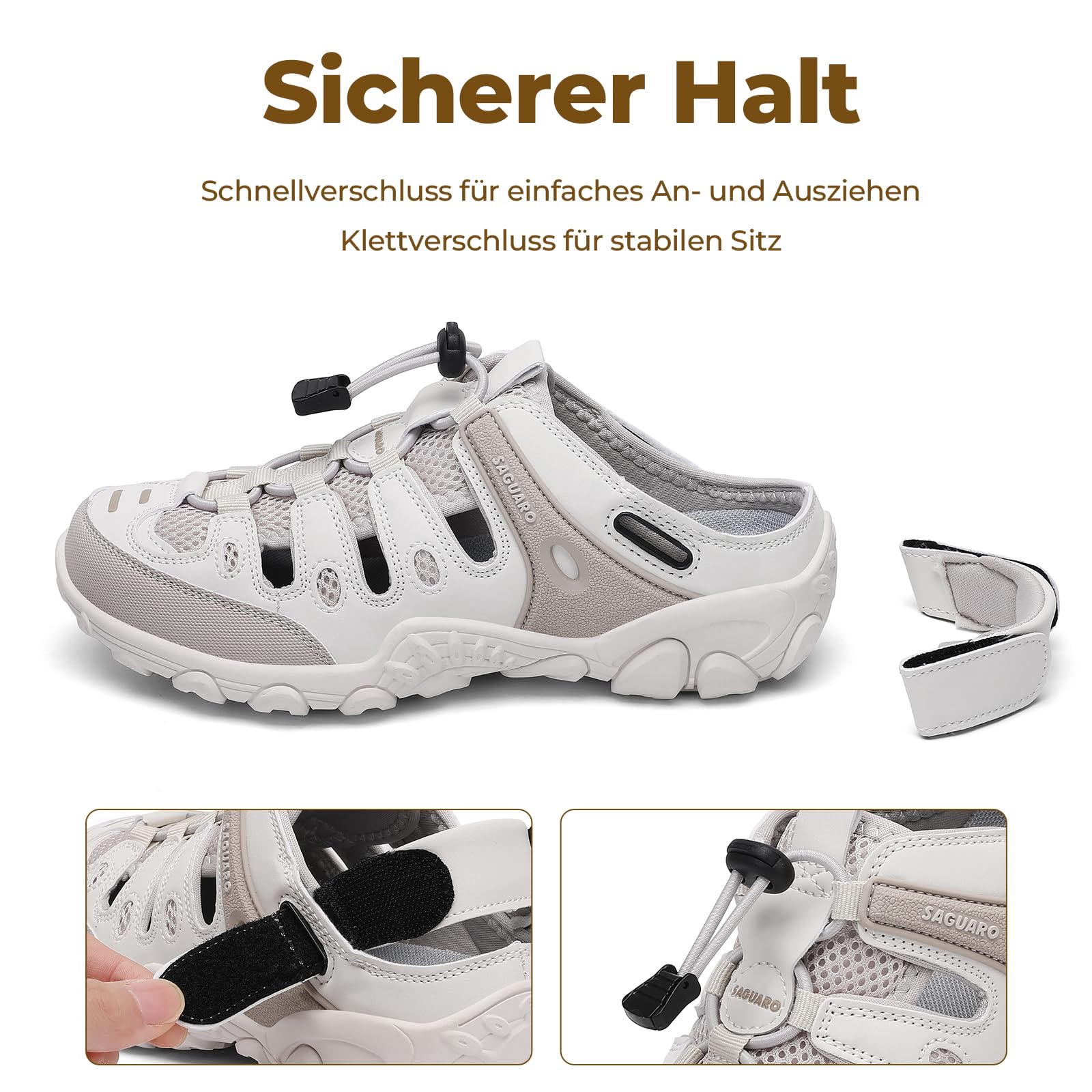 SAGUARO Damen Sandalen Rutschfest Atmungsaktiv Outdoor Sport Trekking & Wandersandalen, 36-42 EU