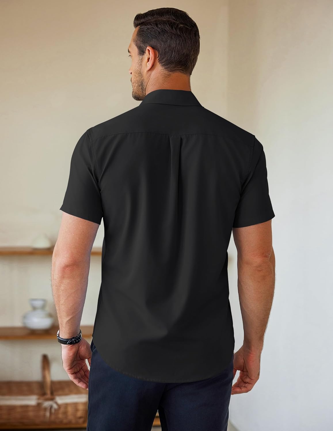 COOFANDY Men's Short Sleeve Button Down Shirts Casual Summer Untucked Wrinkle Free Dress Shirts with Pocket - Image 4