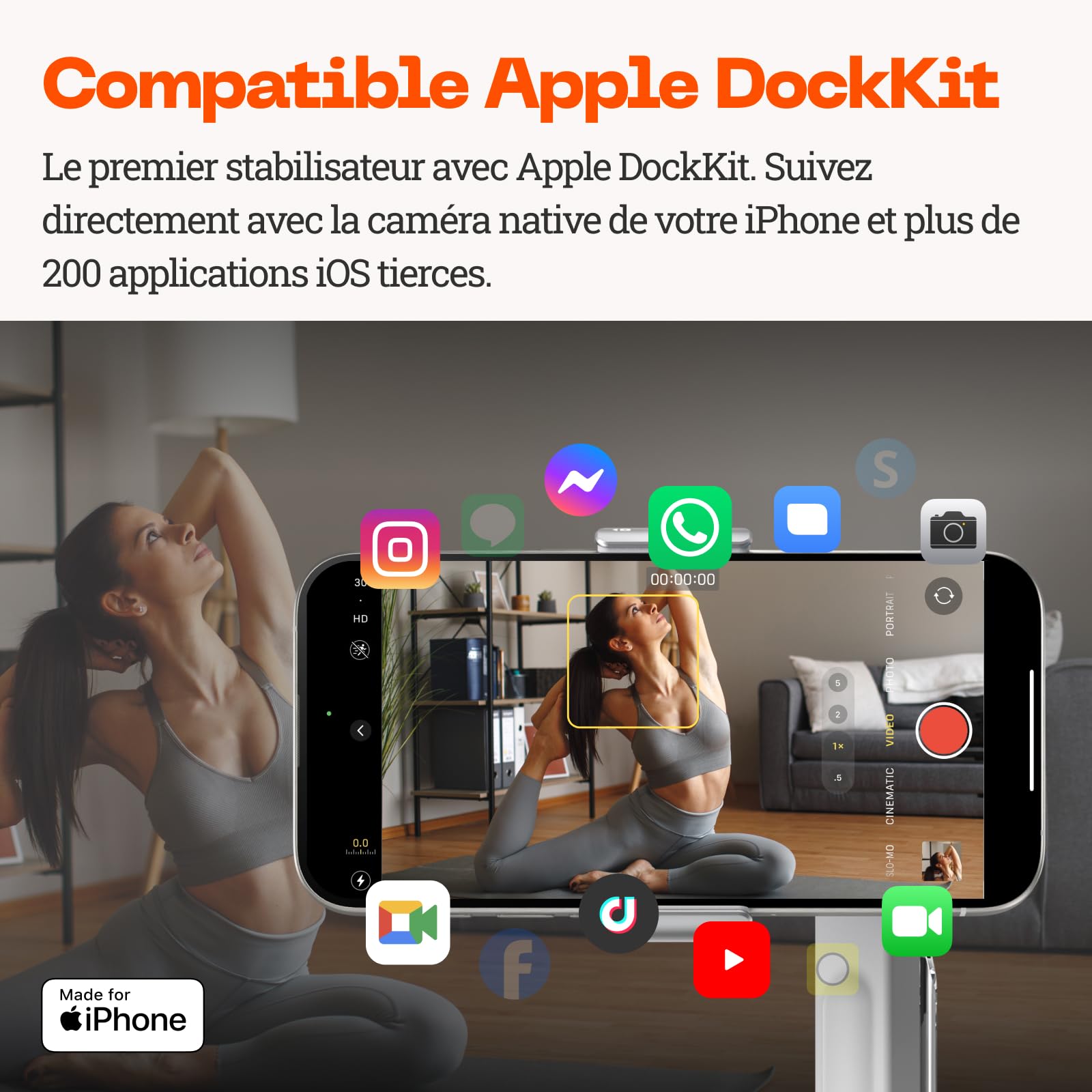 Insta360 Flow Pro Pack standard - Stabilisateur pour smartphone alimenté par l'IA, compatible Apple DockKit, suivi panoramique infini à 360º, stabilisation 3 axes, trépied intégré, portable et pliable
