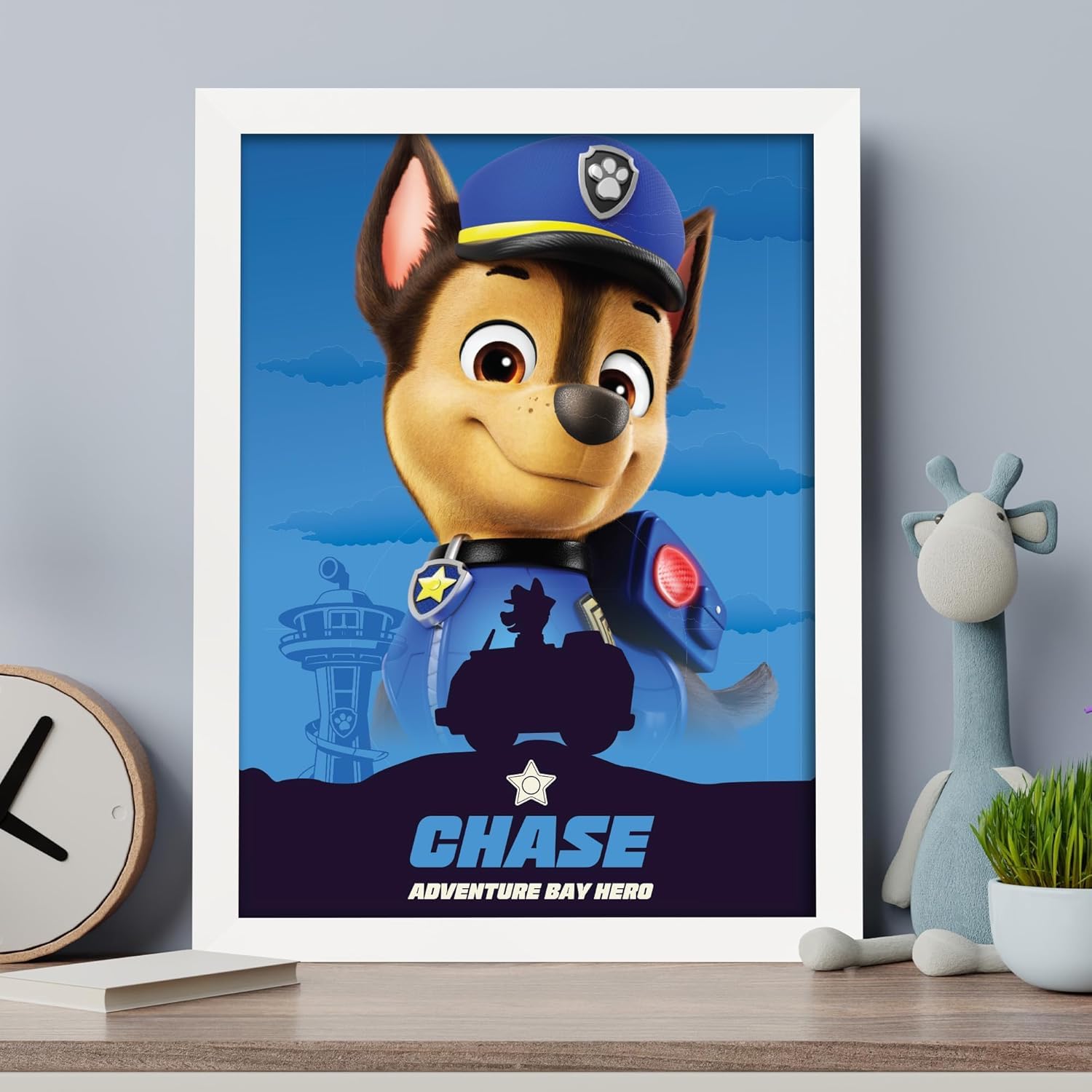 Themed Paw Patrol Print - Chase Adventure Bay Hero Poster Wall Art (29.7cm x 42cm - A3)