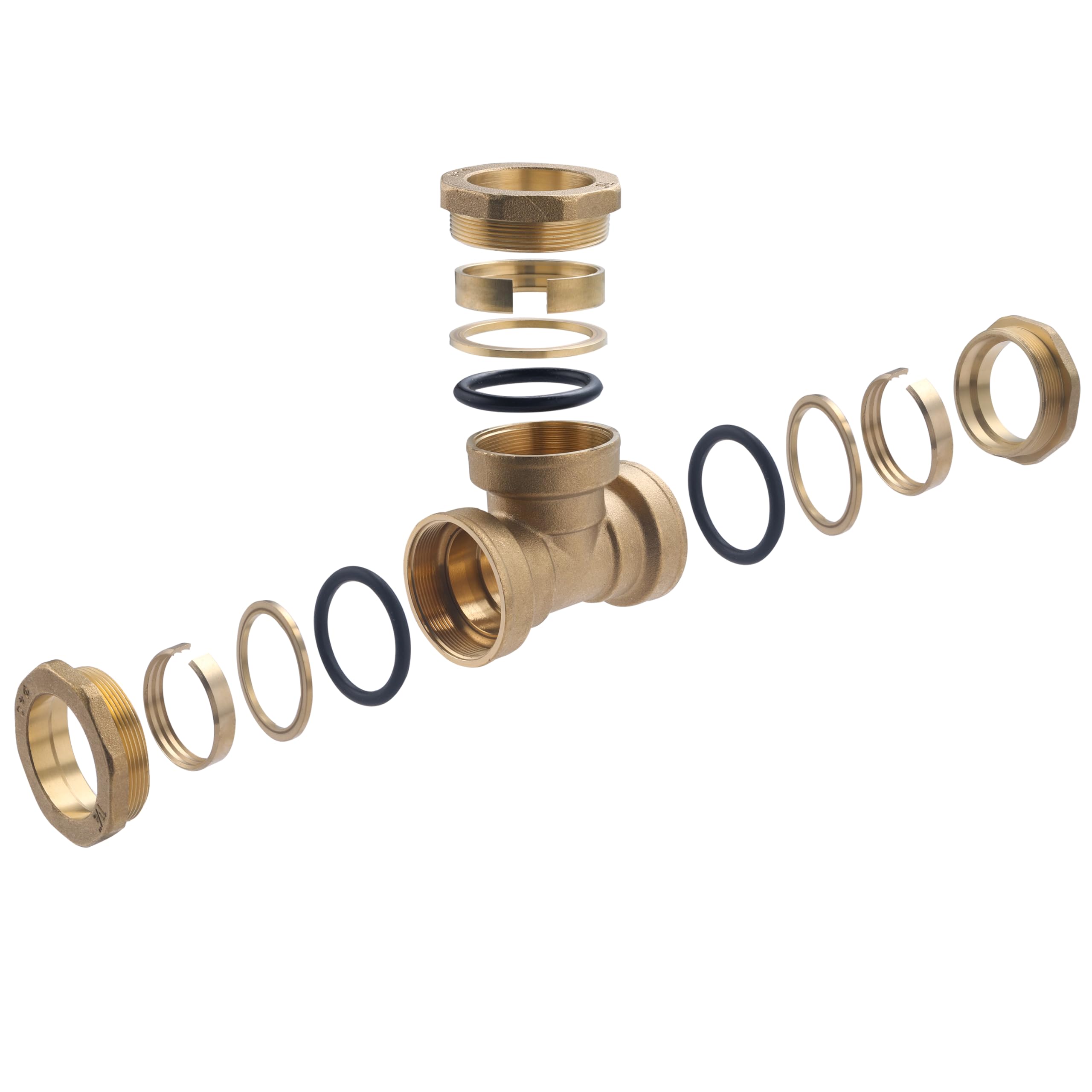 Connettore a T uguale in ottone Ø40 per tubo in polietilene | Connessione resistente e durevole | Ideale per impianti di irrigazione e idraulici | Installazione rapida e sicura | QUICK PLOMBERIE