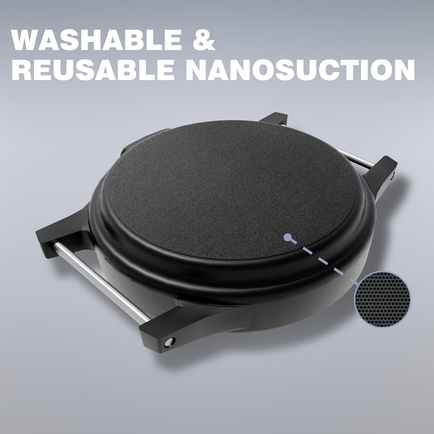 A person wearing the Doohoeek Bluetooth Media Control on their wrist, demonstrating its use to control a smartphone's music playback.