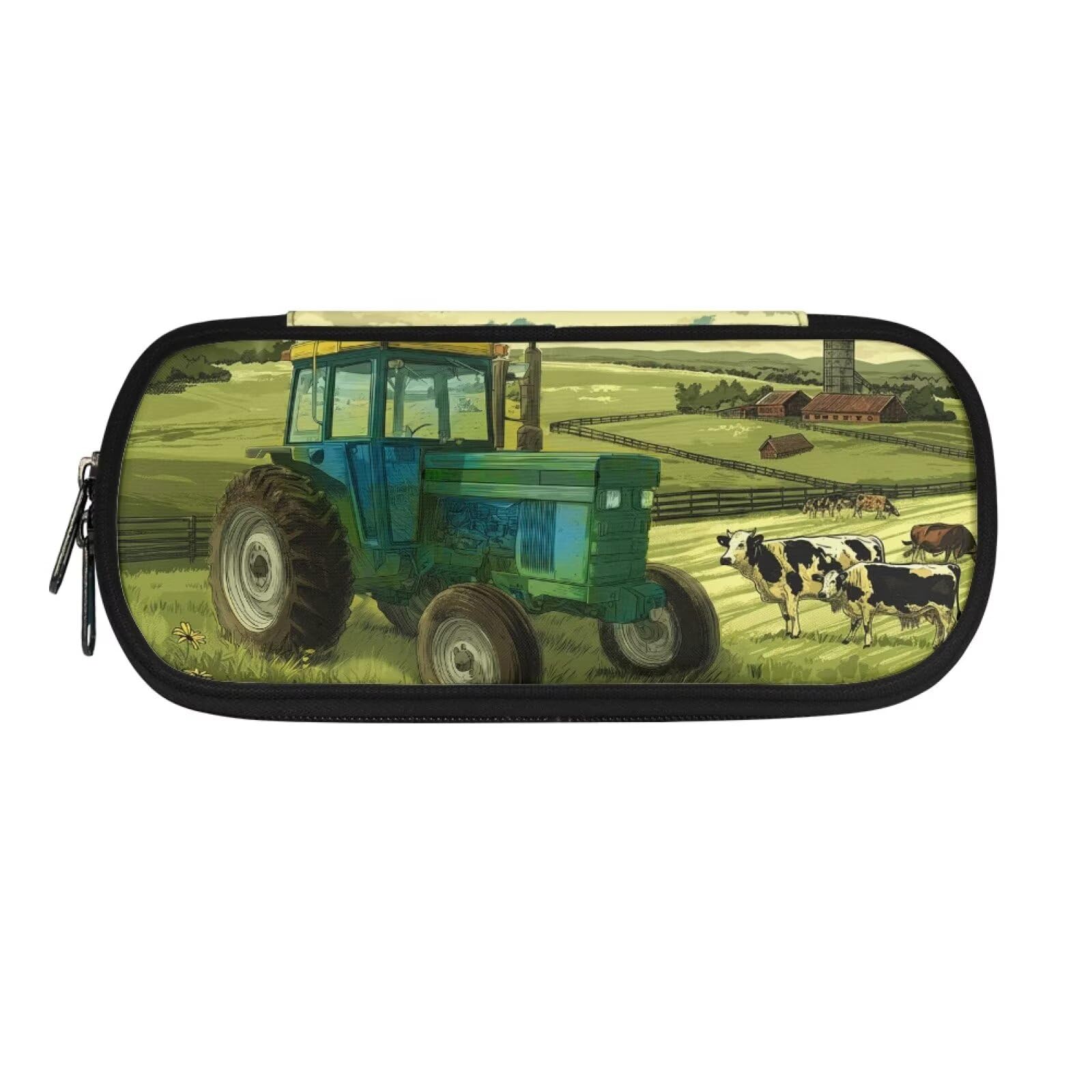 HUGS IDEA Farm Tractor Scene Pencil Cases Pencil Bag for Office School Supplies Stationery Organizer Pencil Pouch Holder for Teen Boys Girls Cool — image 1