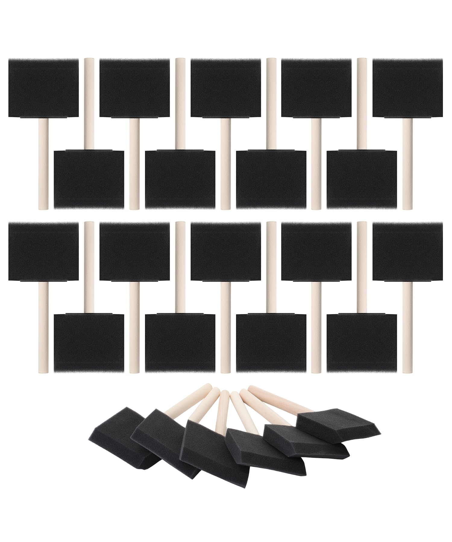 Bates Foam Paint Brushes, 3-Inch, 24 Pack - Ideal for Painting, Staining, and Mod Podge Projects