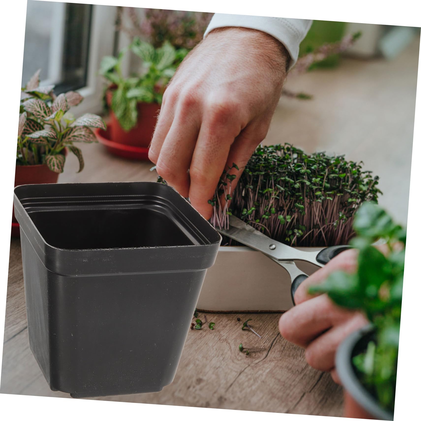 BESPORTBLE 120pièces Pots pour Semis Plastique Carrés Pots de Pépinière pour Plantes et Fleurs avec Drainage pour Jardinage