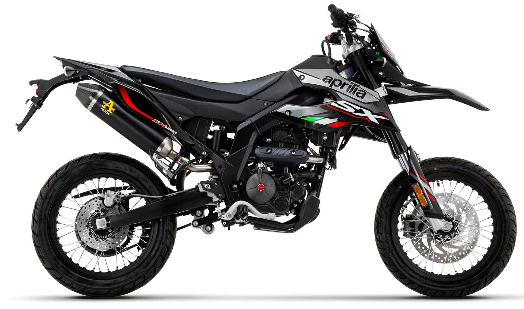 Arrow 52510AKN Auspuff zugelassen Thunder Aluminium Schwarz Endkappe kompatibel mit Aprilia RX-SX 125 2024