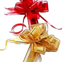 40 x Decorative Gift Bows for Christmas, Wedding, Party, Valentine's Day and Birthday (Yellow, Silver, Blue, Red)