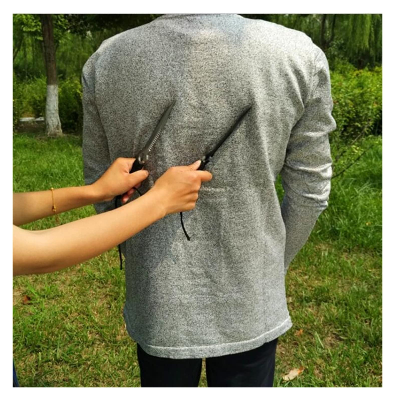 Autodefensa Anti-puñalada Anti corte ropa Anti cuchilla camisetas tácticas hombres resistente a las puñaladas camisa de guardaespaldas policía hombres de negocios Tops - Guantes de trabajo(Medium)
