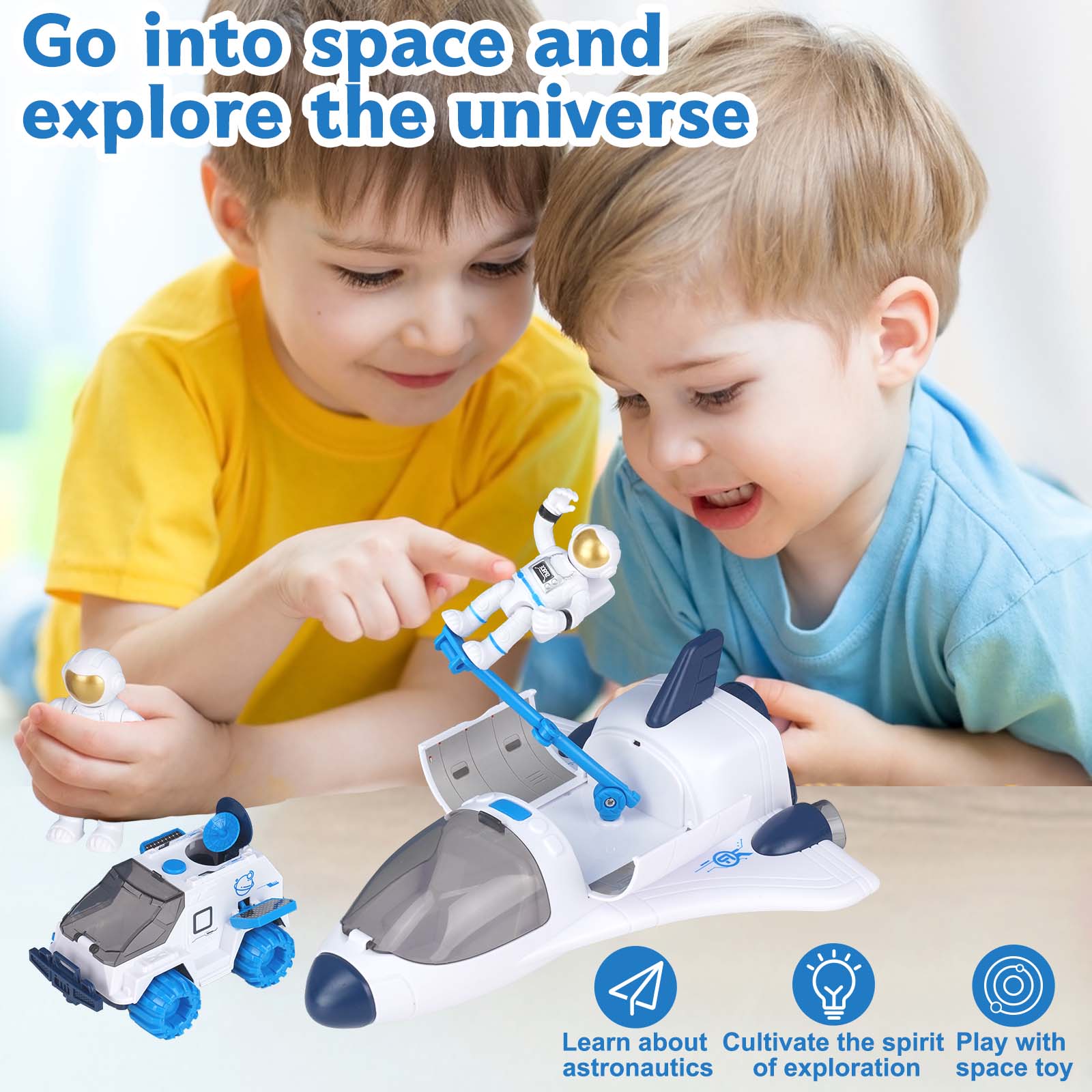 Spatiale Fusée Jouet Vaisseau Spatial Jouet avec son Space Rover jouets de l'espace Cadeau d'anniversaire pour enfants