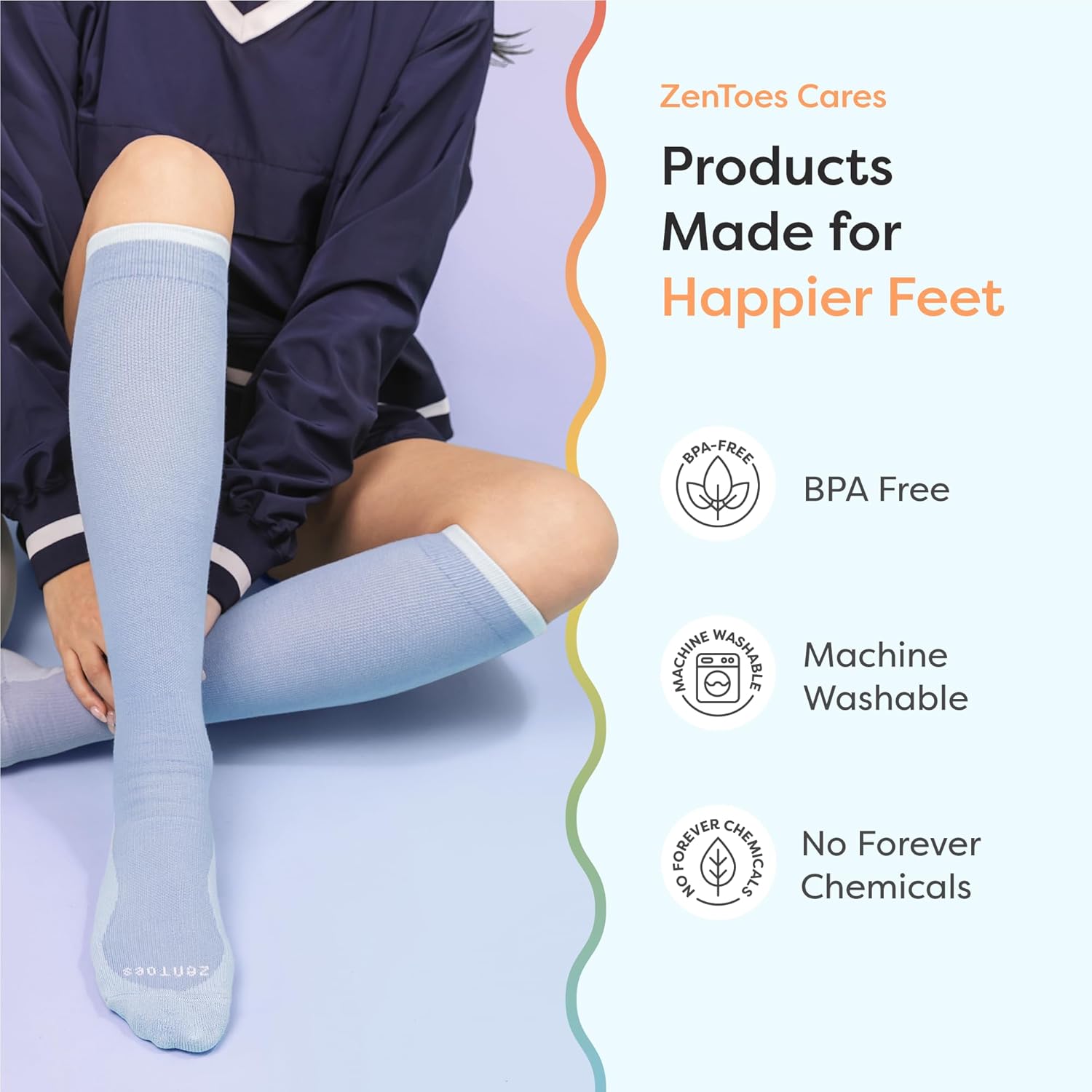ZenToes Compression Socks for Women & Men, Knee High Socks with Targeted Cushioning - Image 9