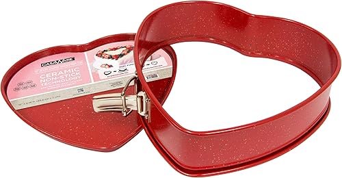 Miniatura 4 de casaWare Heart Springform - Sartén de 10 pulgadas, revestimiento de cerámica, antiadherente, granito rojo