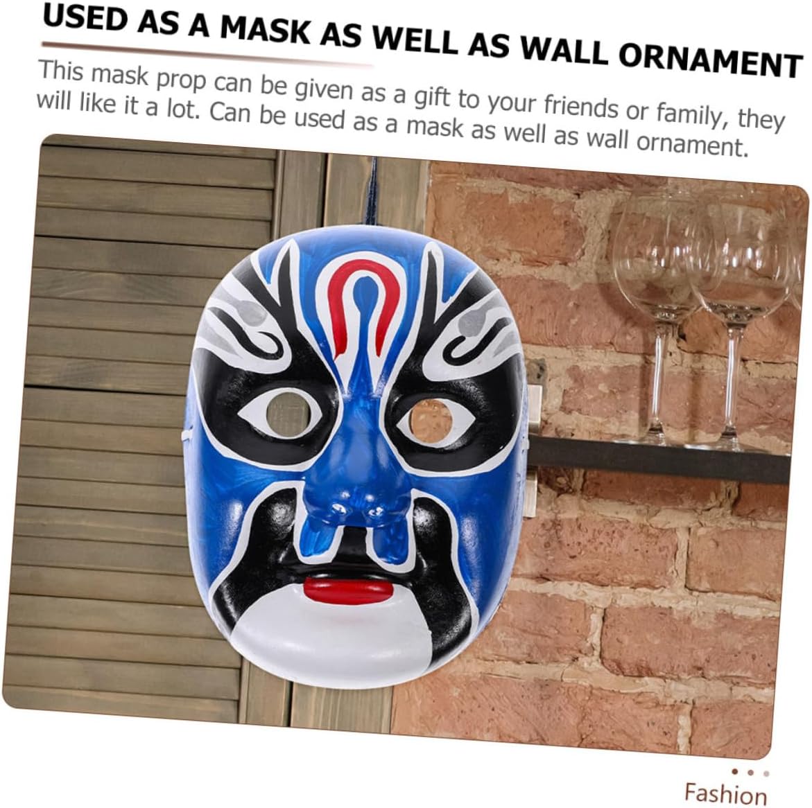 ULTECHNOVO 2pcs Chinese Traditional Mask Wall Decoration Decorative Plastic Cosplay Masks for Home Décor Traditional Chinese Prop for Parties and Celebrations