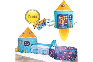 W&O Rocket Ship Play Tent with Tunnel and Ball Pit