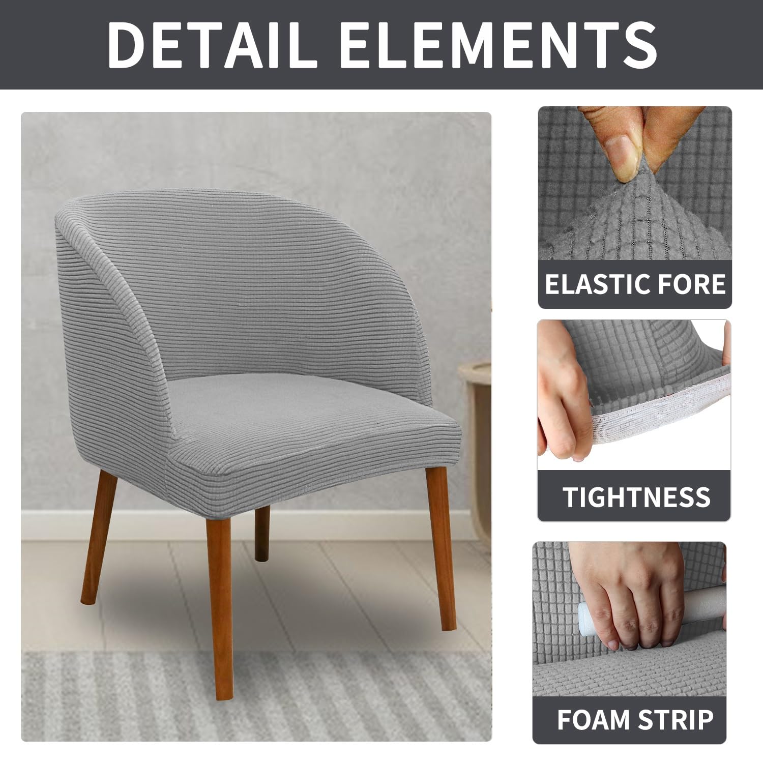 Coprisedia Elasticizzati 6 Pezzi - Fodere Per Sedie Con Schienale, Jacquard Lavabile - Foto 11