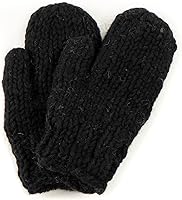 Hand-Knit Tibetan Wool Mittens with Sherpa Fleece Lining - Cozy Ethical Unisex Warmth for Cold Weather